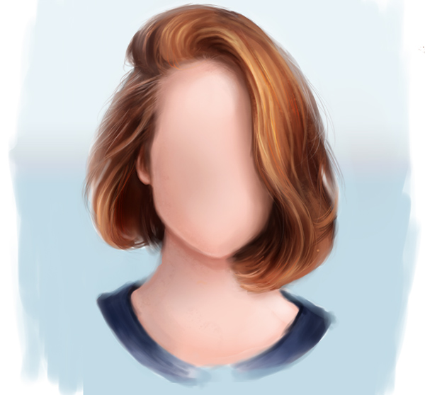 Painting Short Straight Hair in Photoshop Final Result by Melody Nieves