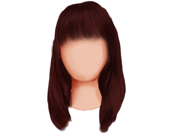 Paint Shadow on for a Straight Hairstyle with Bangs Using Multiply