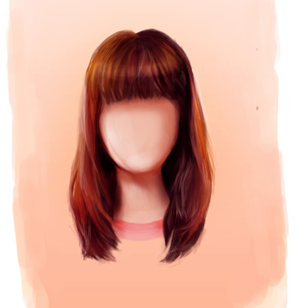 Paint Straight Hairstyles with Bangs in Adobe Photoshop by Melody Nieves