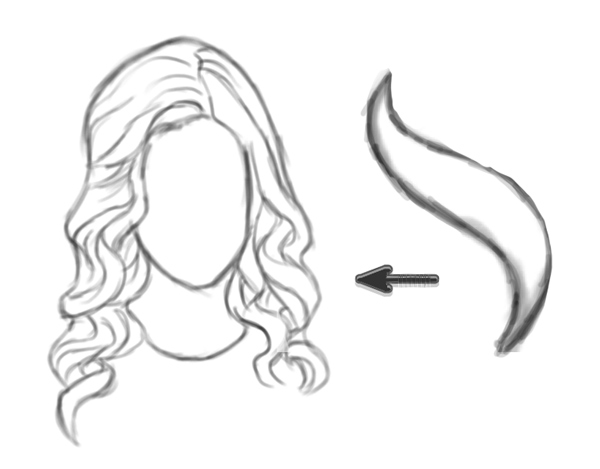 Draw Wavy Hair with S Shape in Adobe Photoshop 