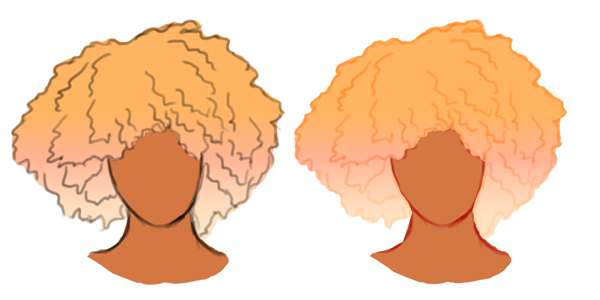 Paint a Gradient Blonde Afro Curly Hairstyle in Photoshop