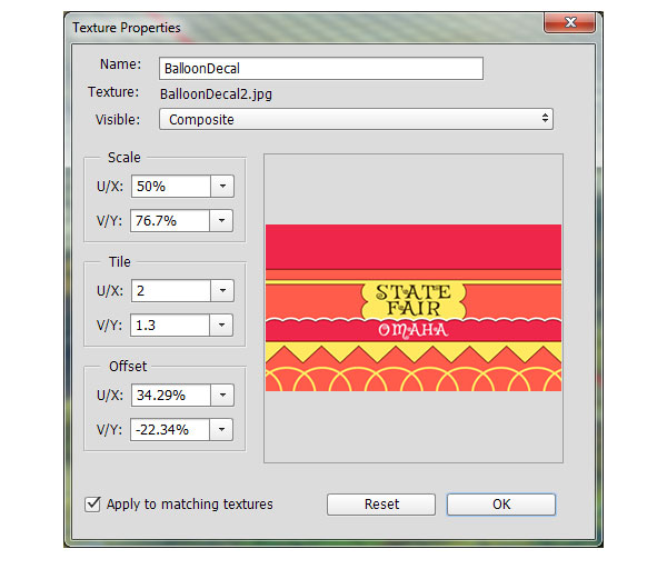 Edit the UV properties