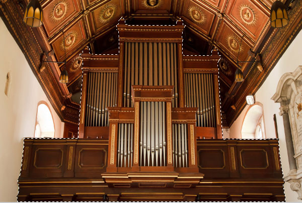 Open the pipe organ image and select the main structure