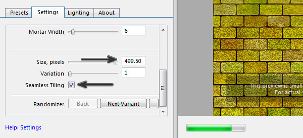 Change the brick size and make the texture seamless