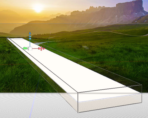 Rotate and scale the box to be a roadway