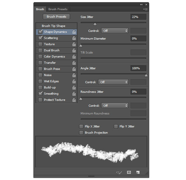 Custom brush settings