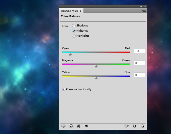 nebula color balance