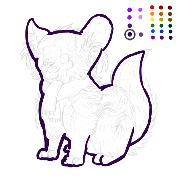 digital painting creature outline