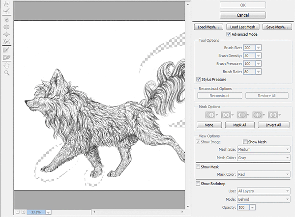 how to change shape traditional drawing liquify