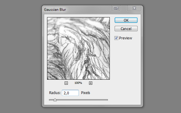 how to add blur focus drawing photoshop gaussian blur