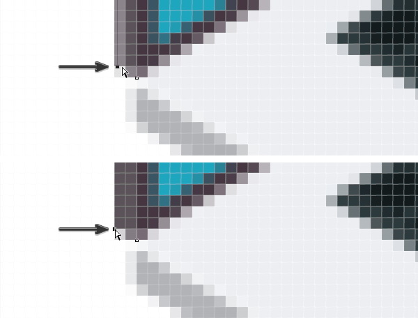 Fix each vector point to pixel grid