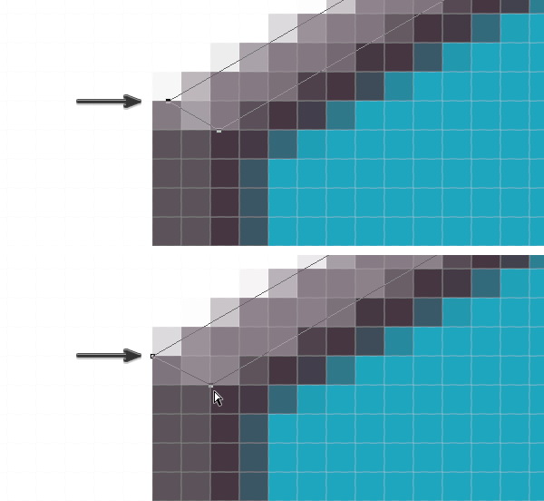 Fix each vector point to pixel grid