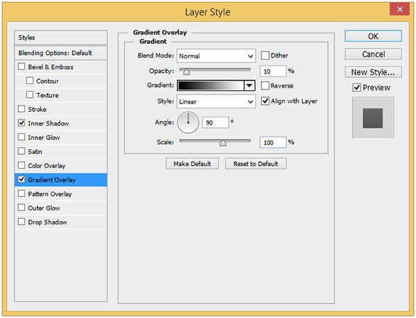 Gradient Overlay settings