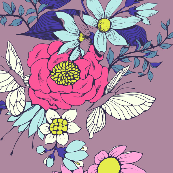 Make a floral pattern for fabric in PS - base colors