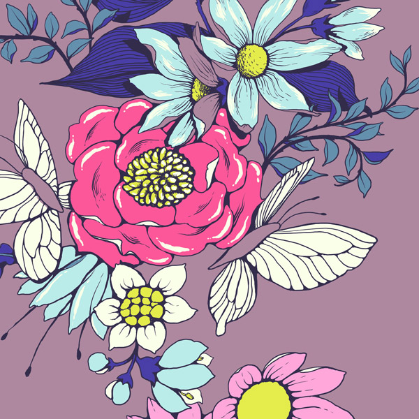 Make a floral pattern for fabric in PS - highlights