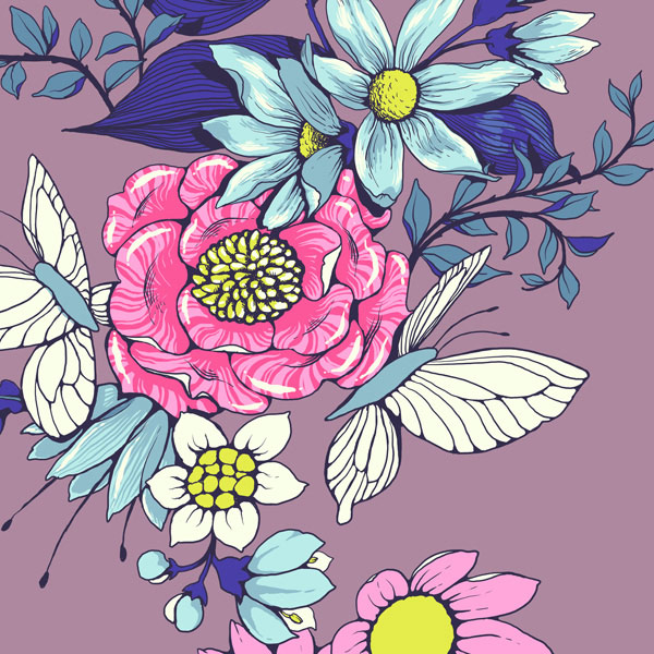 Make a floral pattern for fabric in PS - details and textures