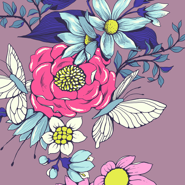 Make a floral pattern for fabric in PS - shadows