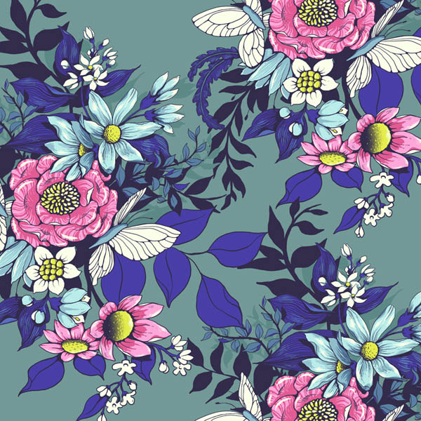 Make a floral pattern for fabric in PS - first repeat attempt