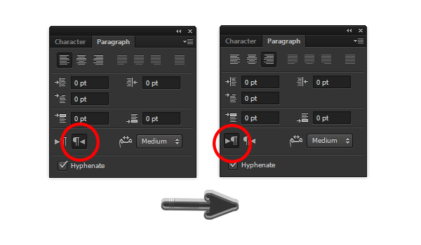 Change the Paragraph Direction in Photoshop