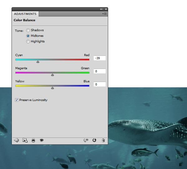 underwater color balance