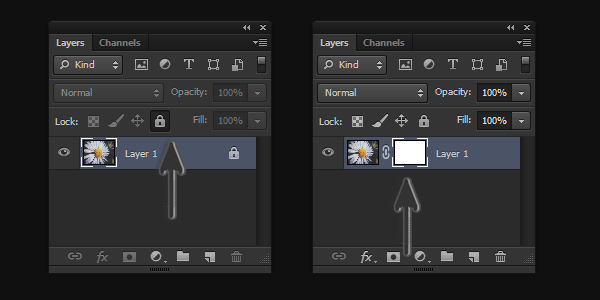 Unlock Layers to Work with Layer Masks