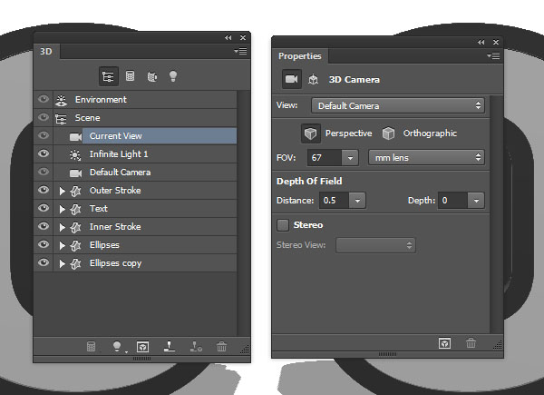 3D and Properties Panels