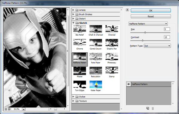 Use the Halftone Filter