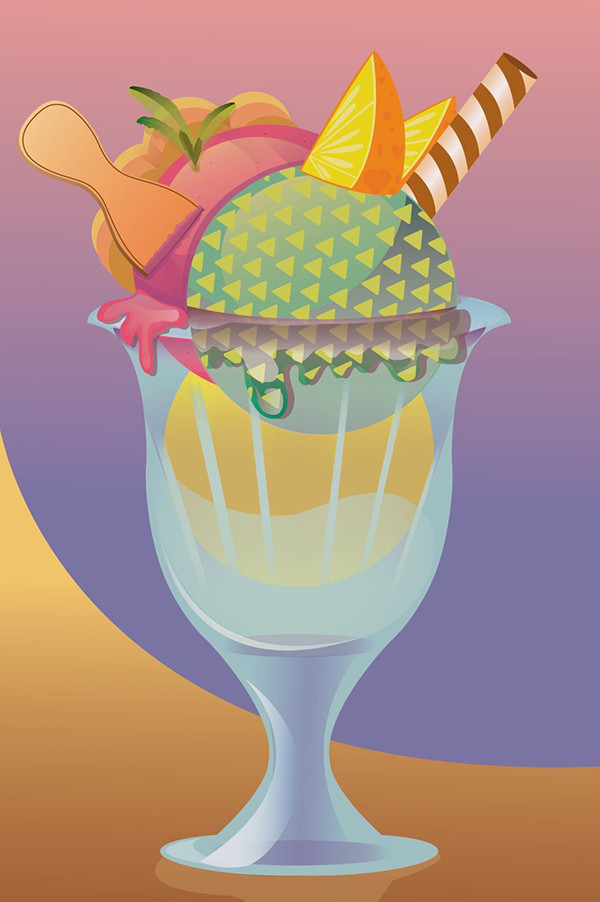 Lyuba Egorova shared her delicious take on a colorful sundae vector illustration from a tutorial by Mary Winkler