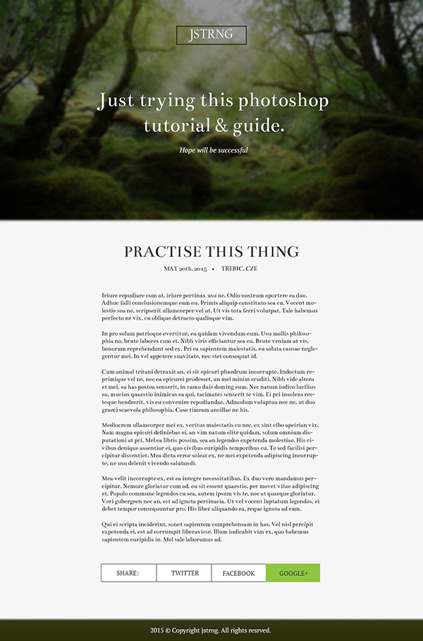 User Jakub shared his result from an elegant blog layout tutorial by Tomas Laurinavicius 