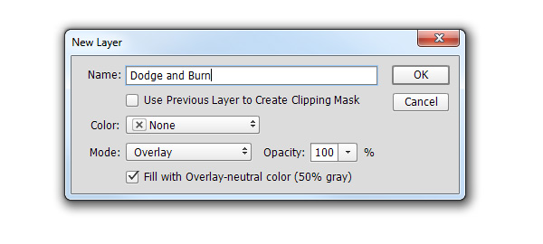 Add a new layer for the Dodge and Burn