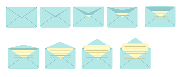 place rectangles over each envelope