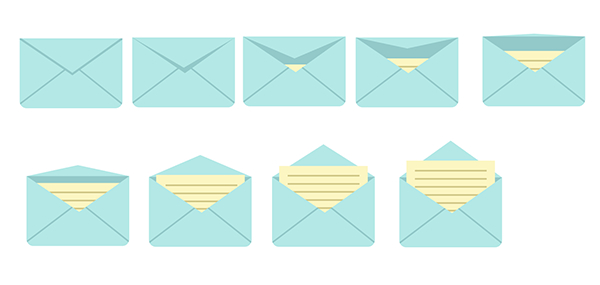 Group each of your envelopes to prepare them for animating