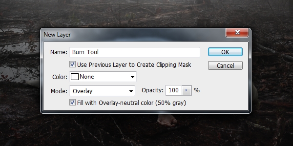 burn tool new layer