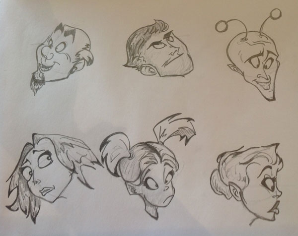 Krissis cartoon face sketches