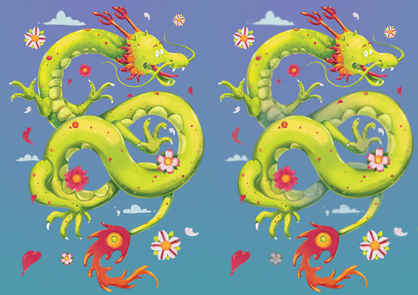 Chinese Dragon - Before and After