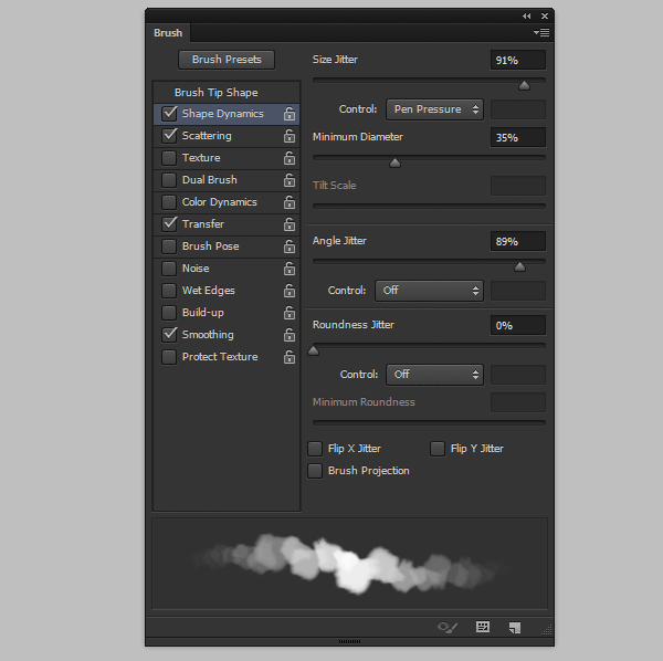 photoshop create cloud brush fluffy shape dynamics