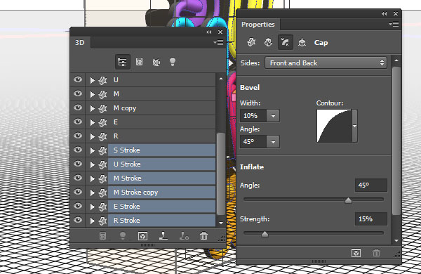 Stroke Meshes Cap Settings