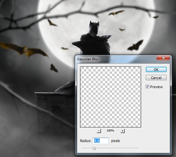 bats gaussian blur 4 px