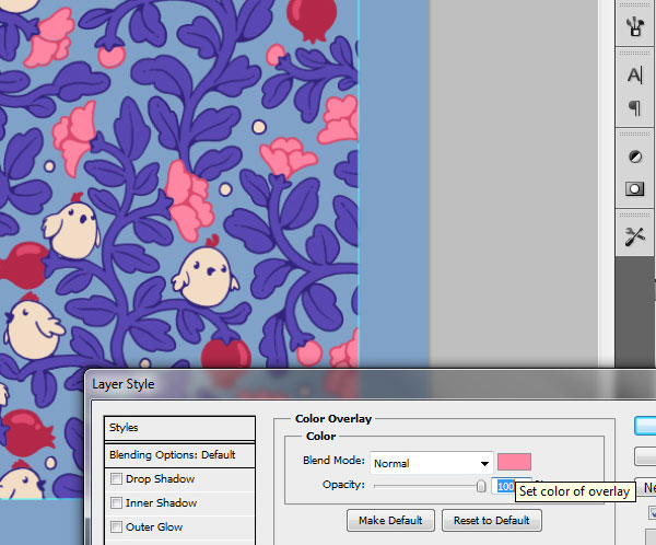 Seamless pattern in PS - the final tile recolored