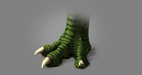 photoshop dragon claw foot paint