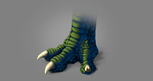 photoshop dragon claw foot blue shadow blended