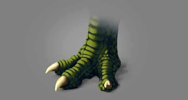 photoshop dragon claw foot warm light blended