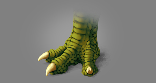 photoshop dragon claw foot warm light