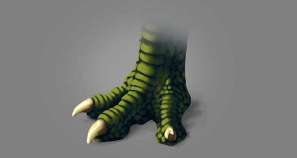 photoshop dragon claw foot warm light blended softly