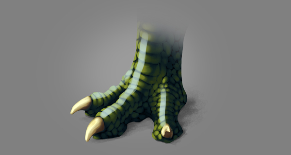 photoshop dragon claw foot blue shine