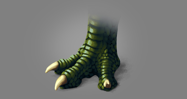 photoshop dragon claw foot scales textures blended shadow textureless