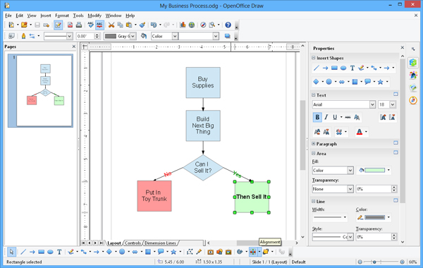 OpenOffice Draw user interface