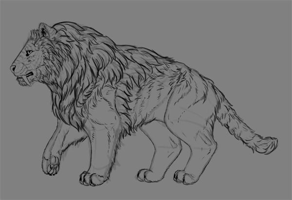 digital painting fur lineart