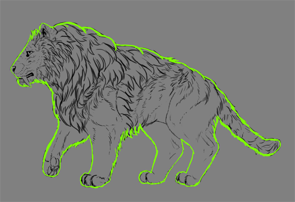 digital painting fur outline