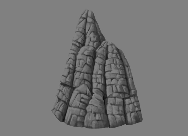 photoshop rock mountain paint cracks shading detailed